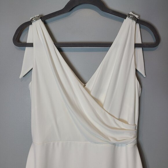 Lauren Ralph Lauren Goddess Womens Sz 14 Dress White Sheath Cocktail Wedding - Picture 3 of 12